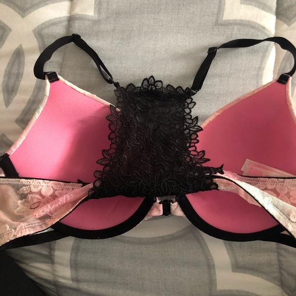 Lace Back Racerback Bra (PINK) - Picture 3 of 5